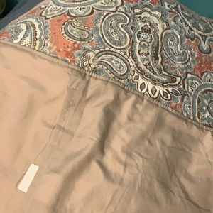 2 King Quilted Pillowcases in Blue, Terra Cotta, Tan and Cream